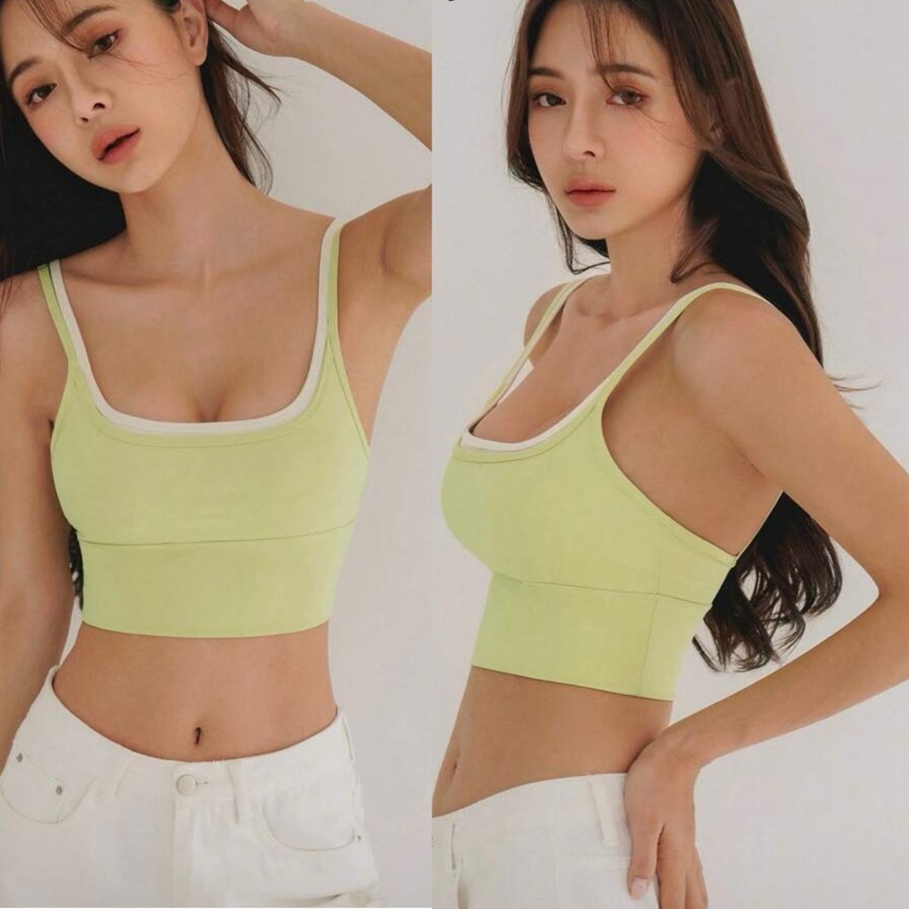🌼Light Yellow Crop Sports Bra!